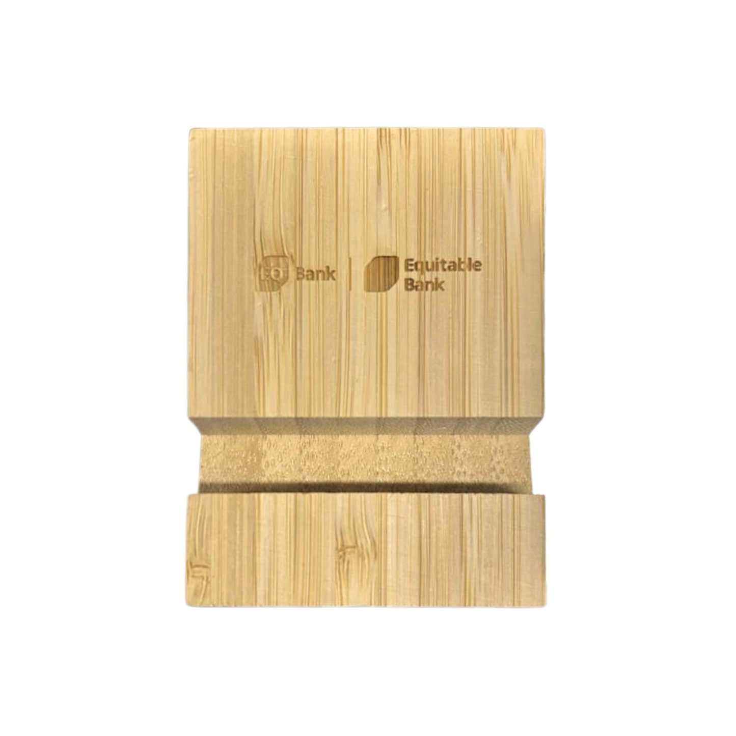Dual Logo Bamboo Phone Stand