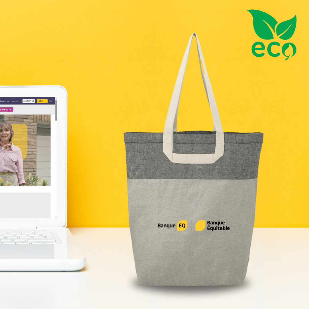 Dual Logo EQ Recycled Cotton Book Tote