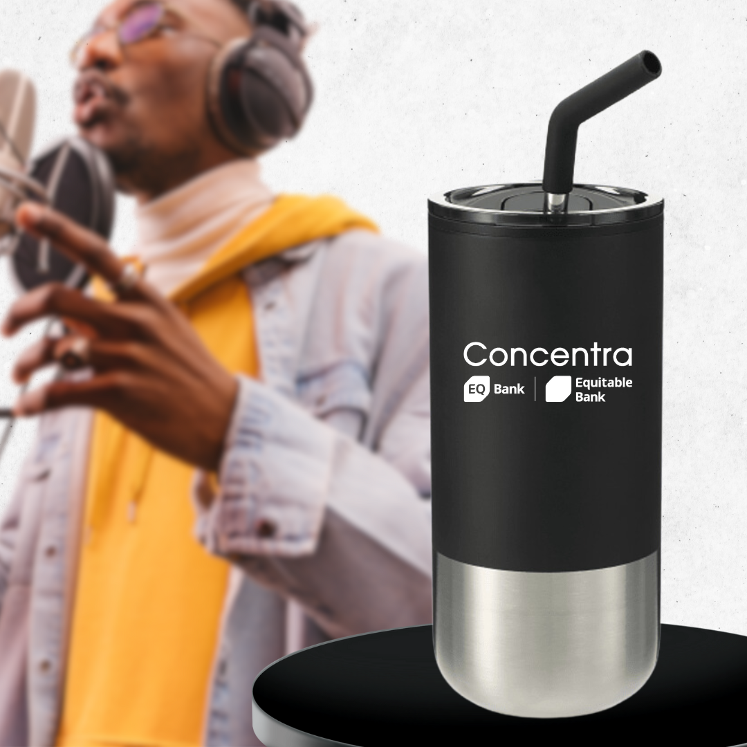 Dual Logo 16oz Insulated Tumbler w Straw
