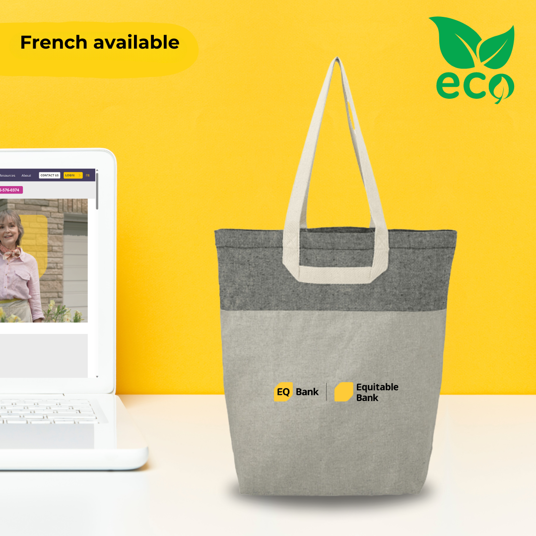 Dual Logo EQ Recycled Cotton Book Tote